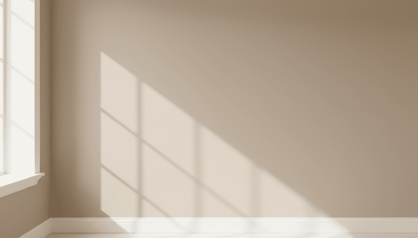 Mur fraîchement peint en intérieur avec finition lisse et lumineuse